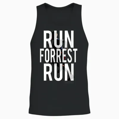 Forrest Gump Run Forrest Run Silhouette T-Shirt, Blue, S Unisex Tank Top - Black