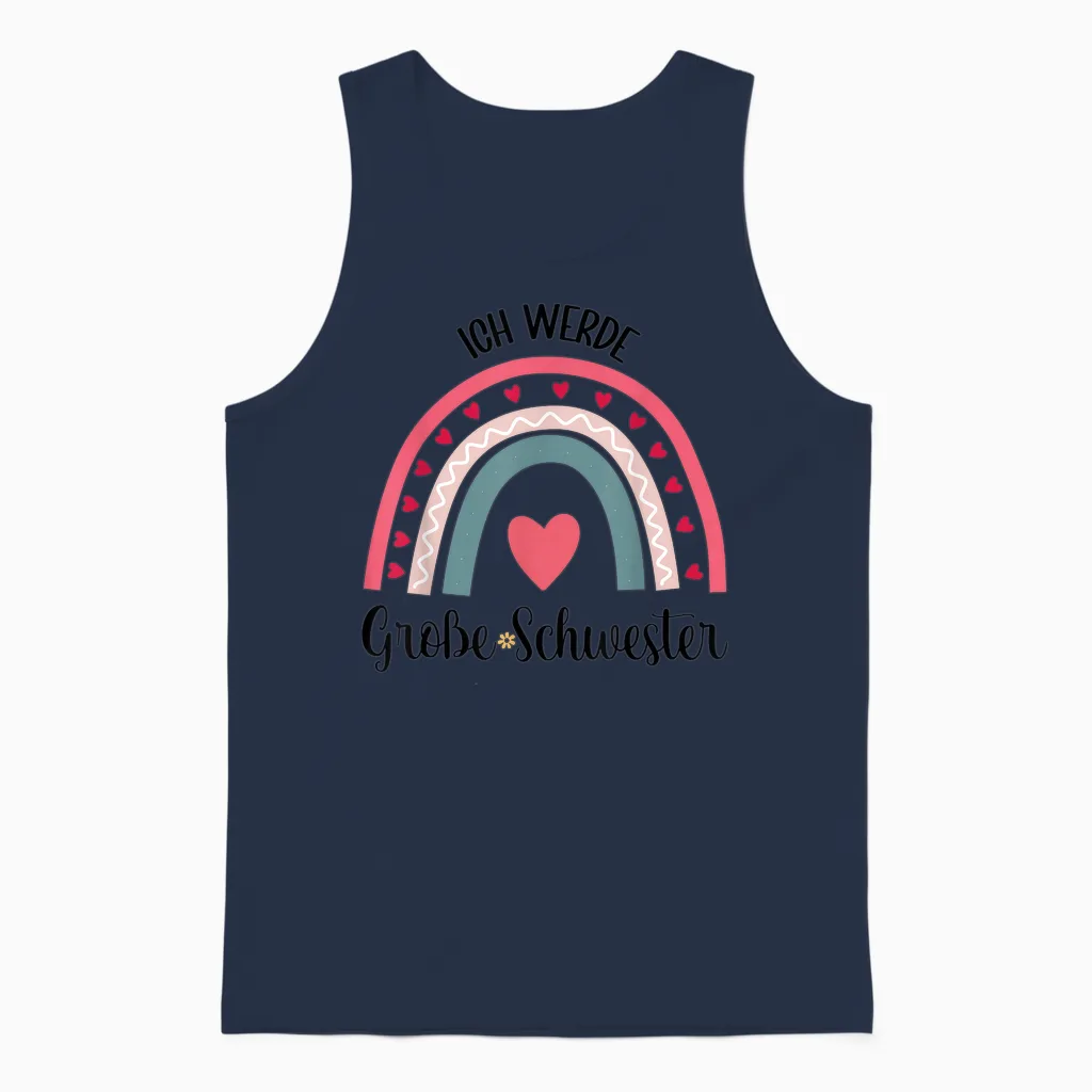 Ich Werde Große Schwester Kinder Große Schwester Unisex Tank Top in Navy
