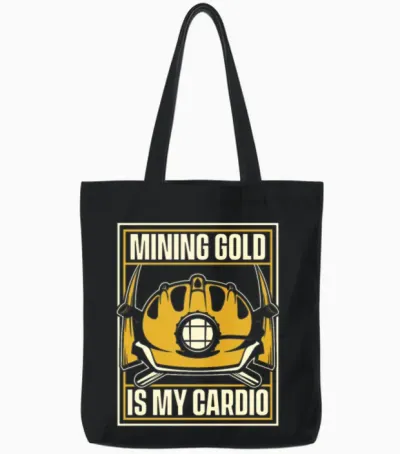 Gold Mining Tote Bags - Black