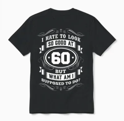 60th Birthday Gift Birthday Vintage Unisex T-Shirt - Black