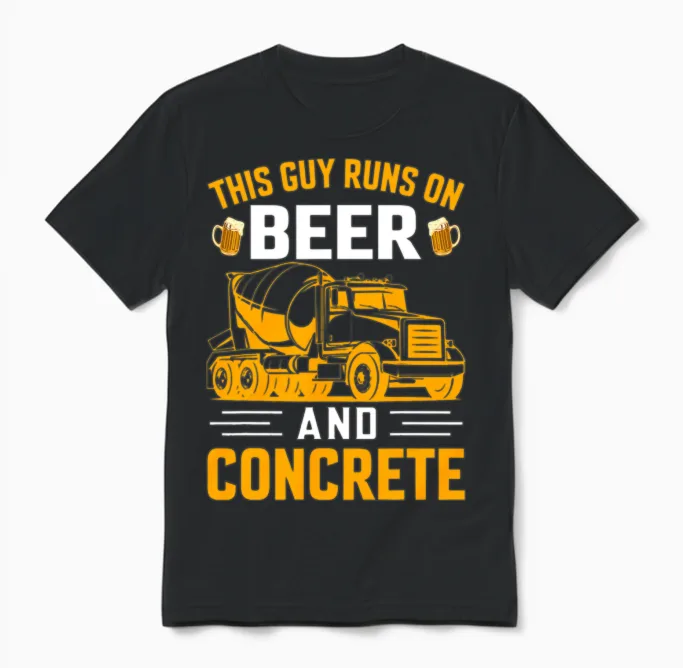 Funny Concrete Mixer for Men Cement Mason Unisex T-Shirt in Black