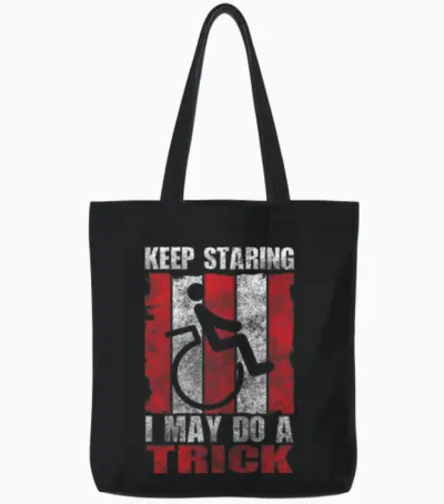 Wheelchair User Wheelchair Funny Irony Tote Bags - Black