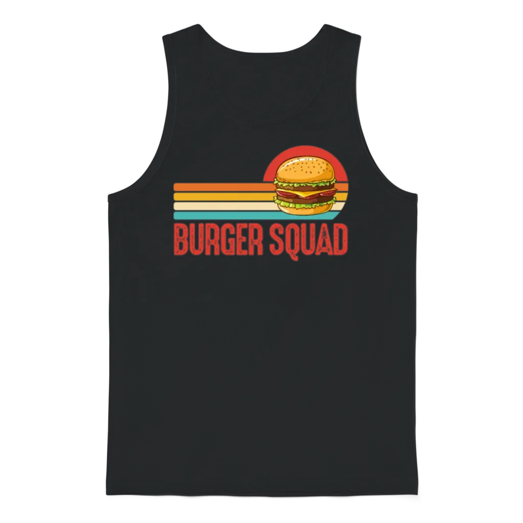 Burger Squad Retro Unisex Tank Top - Black
