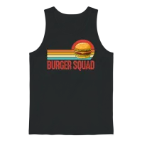 Burger Squad Retro Unisex Tank Top - Black – 1