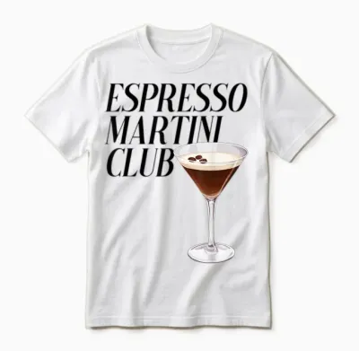 Espresso Martini Club. Coffee Cocktail Café Bar Coffee Drink T-Shirt, White Unisex T-Shirt - White
