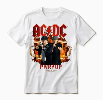 Ac/dc Pwr Up München 2024 Unisex T-Shirt - White