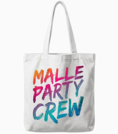 Malle Party Crew Team Gruppen Motiv Mallorca Party Urlaub Tote Bags - White