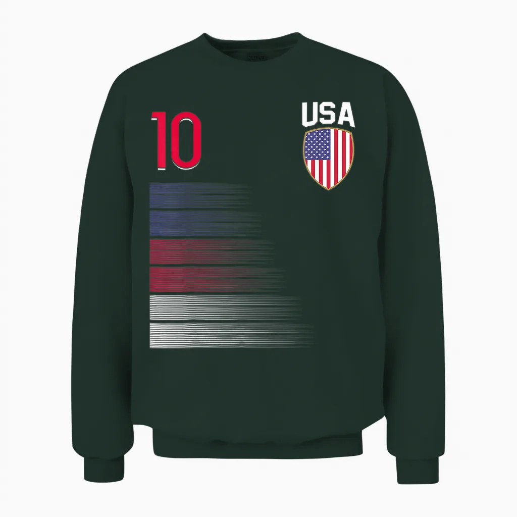 Trikot Mit Fußballflagge Usa Unisex Sweatshirt in Forest