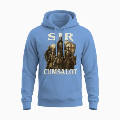 Sir Cumsalot Lustiges Gen Z Brainrot Raunchy Meme Unhinged Y2k Unisex Hoodie - Carolina Blue