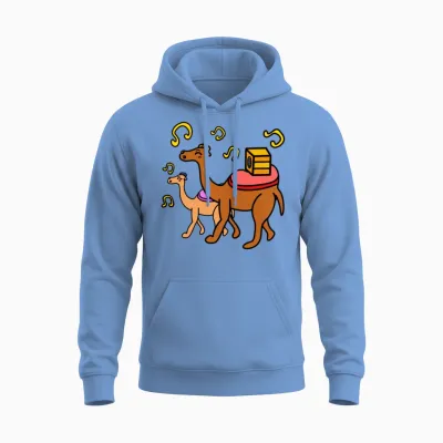 Funny Cartoon Camels Unisex Hoodie - Carolina Blue