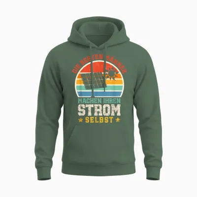 Solar Die Besten Männer Machen Ihren Strom Selbst Solar Unisex Hoodie - Military Green