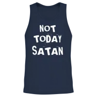Not Today Satan Unisex Tank Top - Navy – 2
