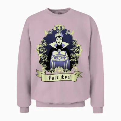 Portrait of the Evil Queen from Disney T-Shirt, Black, S Unisex Sweatshirt - Light Pink