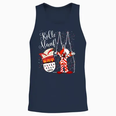 Cologne Cathedral Clown Kölle Alaaf Confetti Carnival Fashion Parade Long Sleeve Shirt, Black Unisex Tank Top - Navy