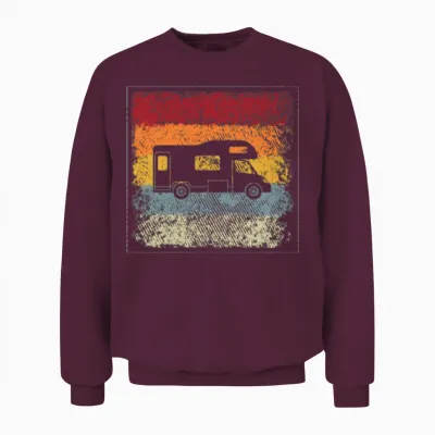 Camping Retro Unisex Sweatshirt - Maroon