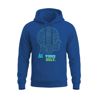 Ai Vibes Only: Neural Network Brain Design Unisex Hoodie - Royal