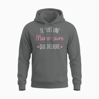 Personalised Women's Gift Name Marie-Laure Qui Déchire Unisex Hoodie - Graphite Heather