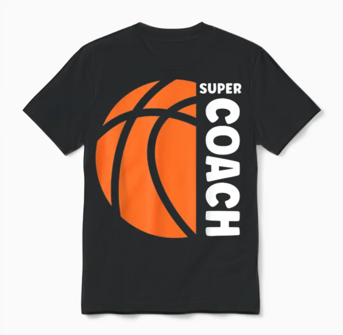 Super Entraineur Basket-Ball Sport Coach De Basket Unisex T-Shirt in Black