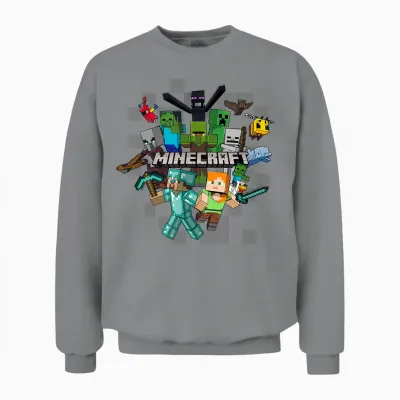 Minecraft Character Cluster Logo Unisex Sweatshirt - Sport Grey