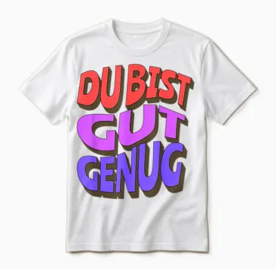 Du Bist Gut Genug Meme Zitat Unisex T-Shirt - White