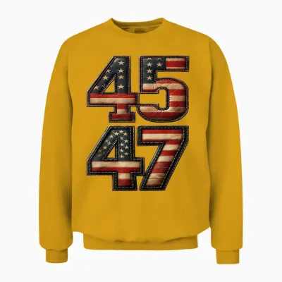 Trump 2025 45 47 Usa Vintage Grunge 4. Juli Unisex Sweatshirt - Gold