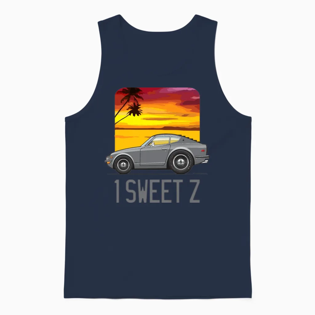 1 Sweet Dark Gray Unisex Tank Top in Navy