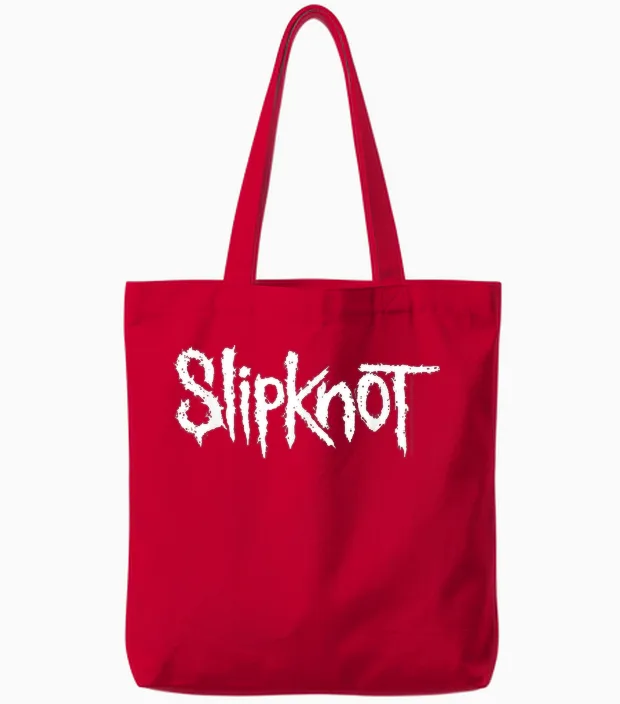 Slipknot Offizielles Logo T-Shirt - Herren, Unisex Kinder - Schwarz - Kurzarm - S - Klassische Passform - Einfarbig - Musik - Band-Fans, Klassisch, Unisex Tote Bags in Red