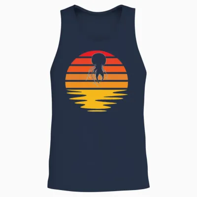 Jellyfish Retro Unisex Tank Top - Navy