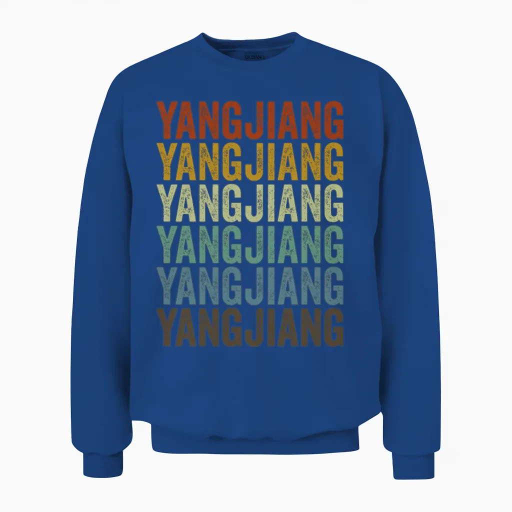 Yangjiang China Retro Vintage Unisex Sweatshirt in Royal