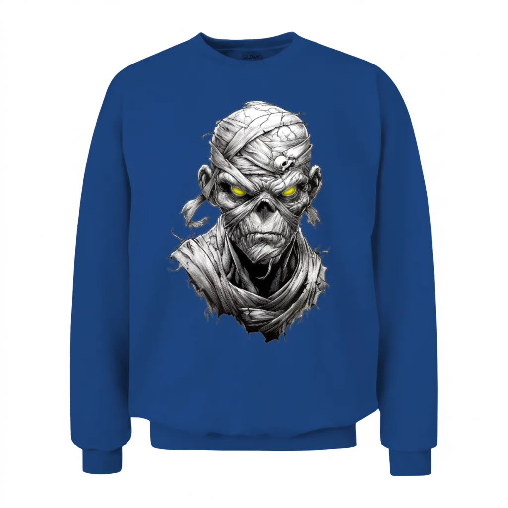 Mummy with Glowing Eyes Unisex Sweatshirt - Royal