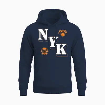Nba - New York Knicks Logo Coudé Unisex Hoodie - Navy