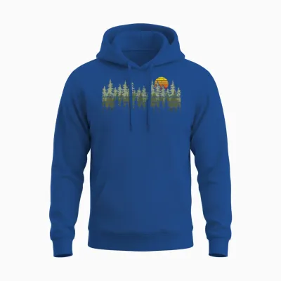 Trees Wildlife Nature Vintage Forest Unisex Hoodie - Royal