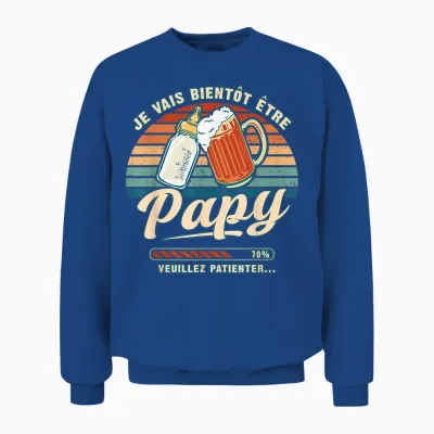 Future Grandpa Je Vais Etre Grand-Pere Announcement Pregnancy Unisex Sweatshirt - Royal