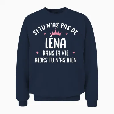 Wife Girlfriend Humour Personalized Gift Name Léna T-Shirt, Black Unisex Sweatshirt - Navy