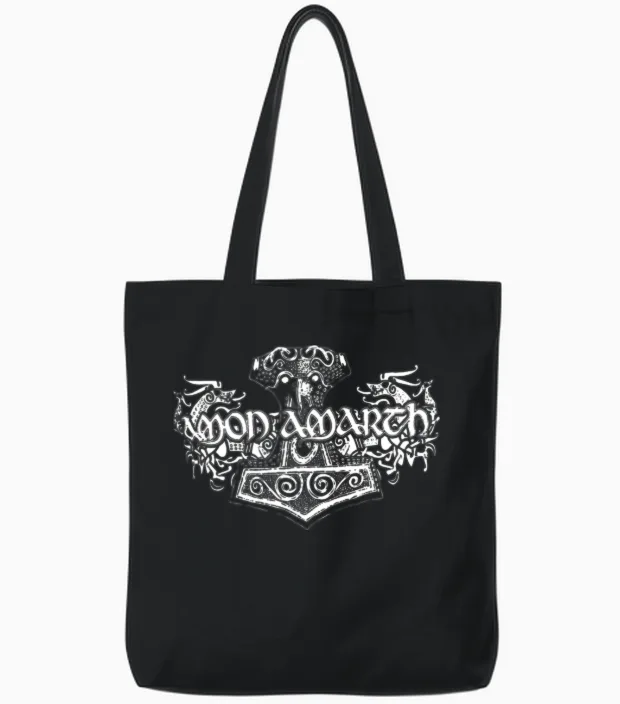 Amon Amarth Viking Horses Official Licensed Horse Tote Bags in Black