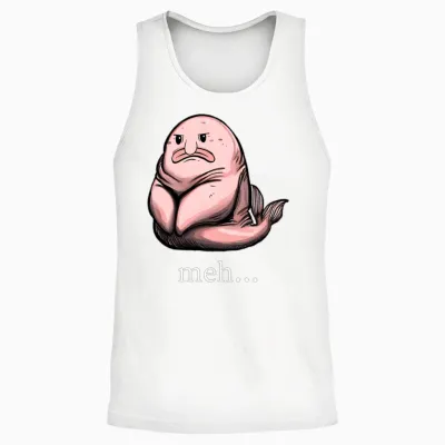 Funny Blobfish Unisex Tank Top - White