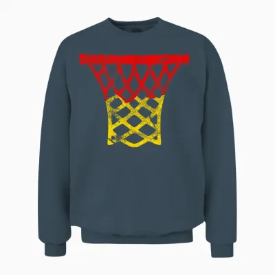 Germany Basketball T-Shirt, Black Unisex Sweatshirt - Dark Heather
