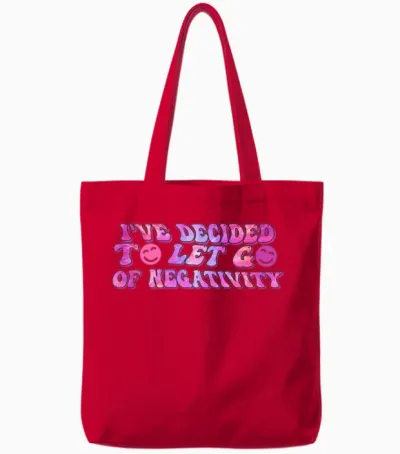 Motivational Affirmation Groovy Tie Dye Retro Hipp Tote Bags - Red