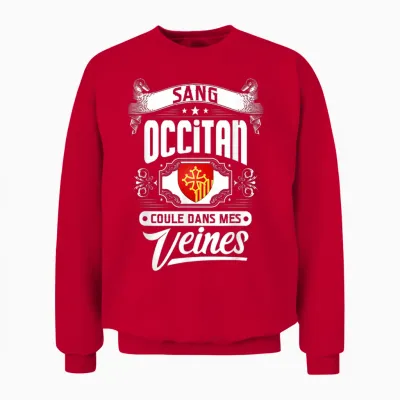 Occitan Blood Runs in My Veins – Regional Pride T-Shirt, Black, S Unisex Sweatshirt - Red