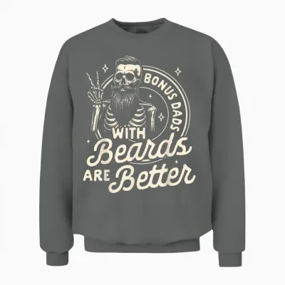 Beau-Père Barbu Les Papas Bonus Avec Des Barbes Sont Meilleurs Unisex Sweatshirt - Graphite Heather