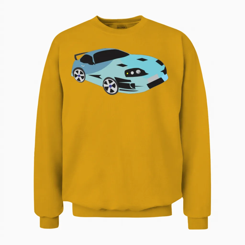Best Car/ Best Design/ Fast and Furious/ Exile Car Unisex Sweatshirt in Gold