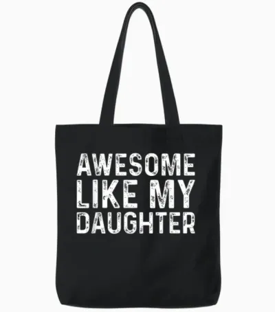 Awesome Like My Daughters Shirts - Herren - Unisex-Erwachsene - Männer - Kurzarm - T-Shirt - Schwarz - S - Klassisches Unisex-Crew-Neck-Short-Sleeve-T-Shirt Tote Bags - Black