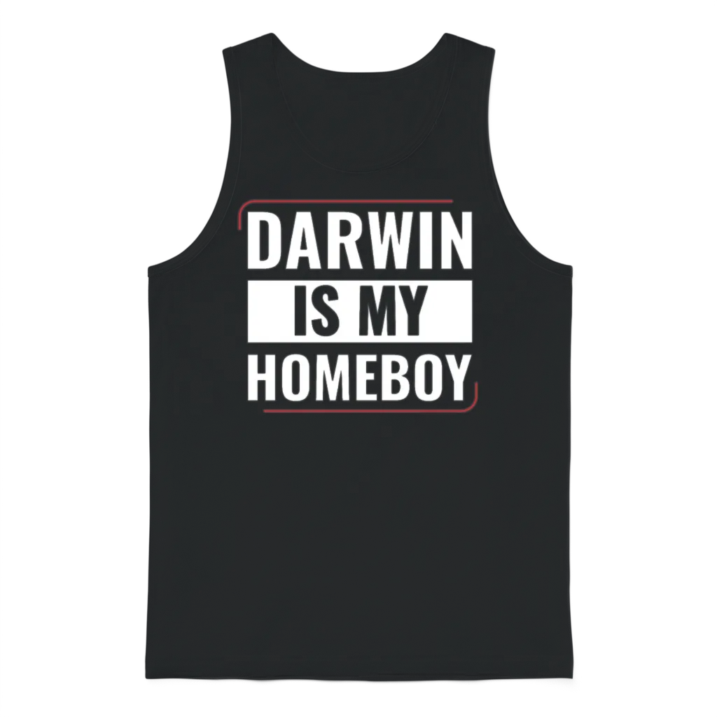 Darwin Is My Homeboy Funny Biology Students Unisex Tank Top - Black