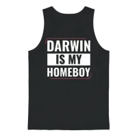 Darwin Is My Homeboy Funny Biology Students Unisex Tank Top - Black – 1