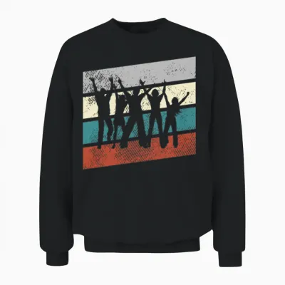 Dancing Retro Unisex Sweatshirt - Black
