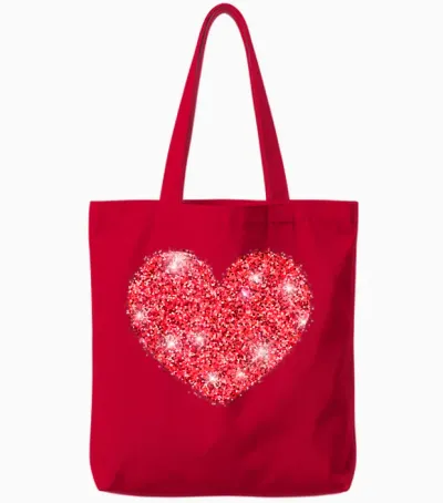 Red Heart Valentine's Day Design Love for Men and Women Tote Bags - Red
