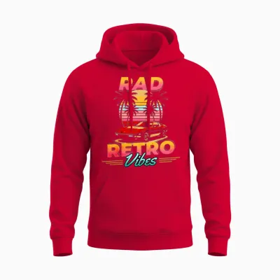 Rad Retro Vibes Unisex Hoodie - Red