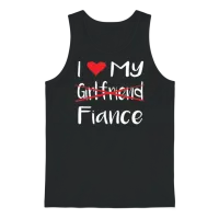 I Heart My Fiance Funny Lover Valentine's Day Gift Unisex Tank Top - Black – 1