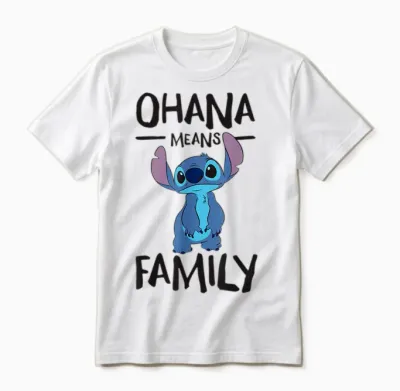 Lilo & Stitch - Ohana Means Family Unisex T-Shirt - White