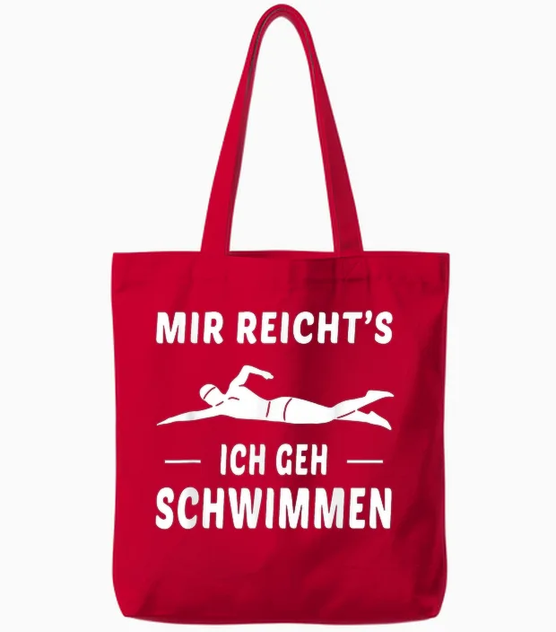 Mir Reichts Ich Geh Schwimmen Schwimmer Spruch Tote Bags in Red